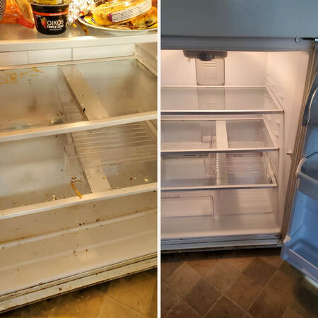 Refrigerator before &amp; after